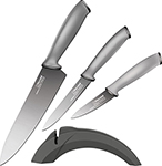 Набор ножей  Rondell Kronel (3пр) с точилкой (промо) , стальной