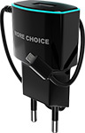 Сетевое ЗУ MoreChoice 1USB 1.0A для кнопочных телефонов micro USB со встроенным кабелем NC40m (Black Blue)