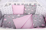 Бортик в кроватку Amarobaby МЕЧТА серый/розовый 12 предметов